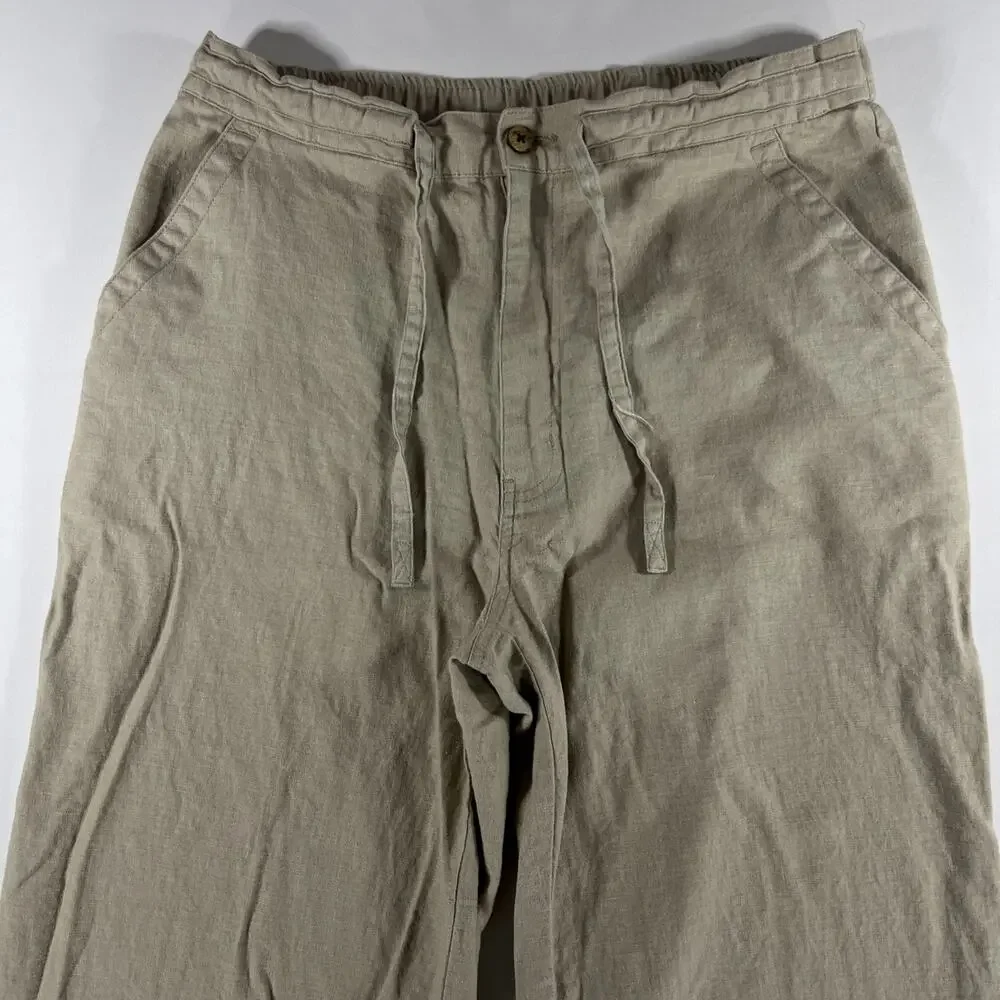 Cubavera Linen Blend Men's Beige Pants Size M (32-34) Beach Wear Comfort Hipster - Picture 2 of 8